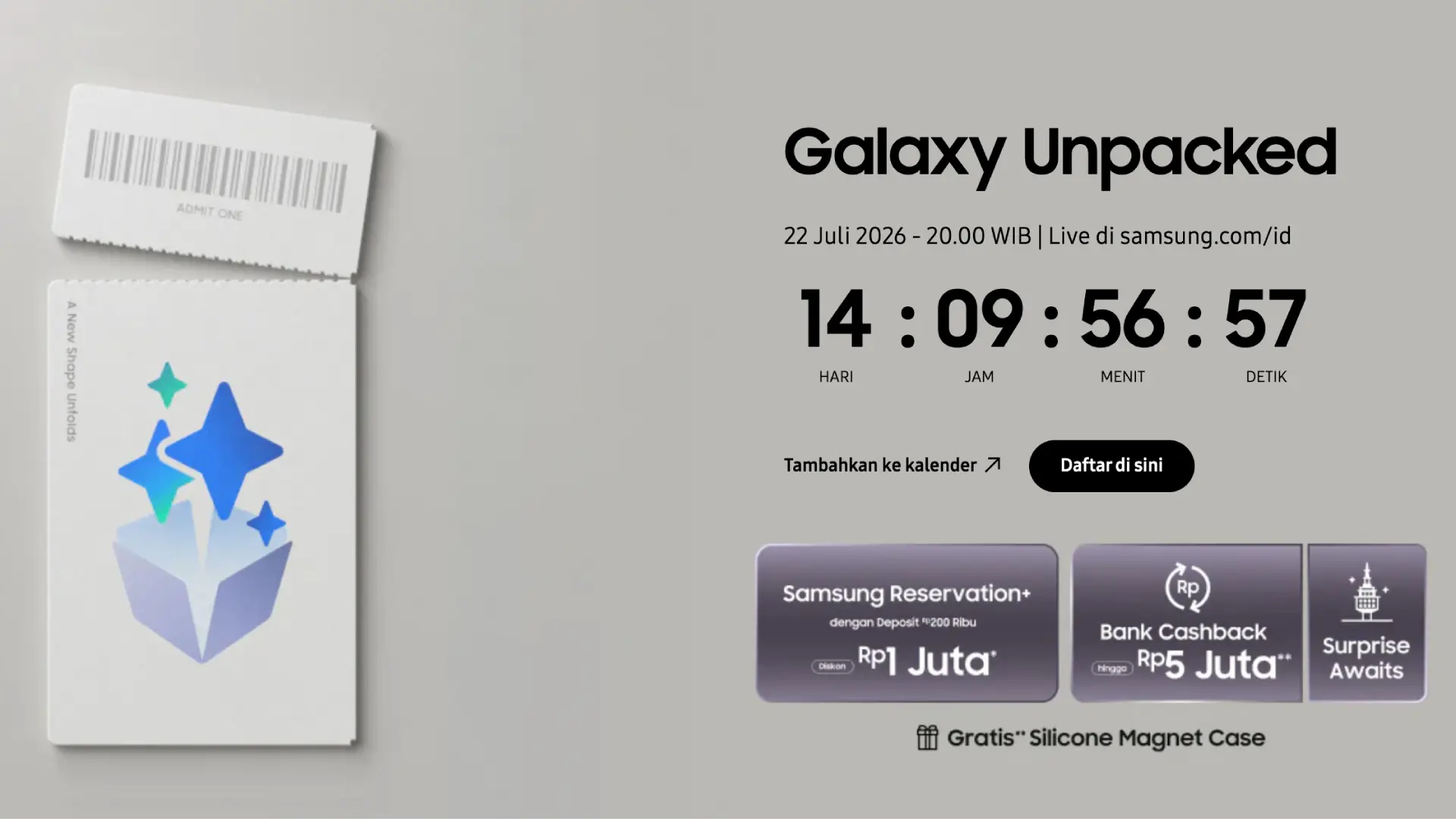 Samsung Galaxy Unpacked 22 Juli 2026: Z Fold8 dan Z Flip8 Siap Meluncur
