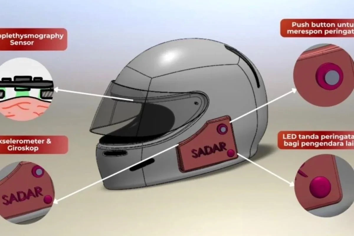 Mahasiswa ITB Kembangkan SADAR Helmet, Helm Pintar Pendeteksi Kantuk