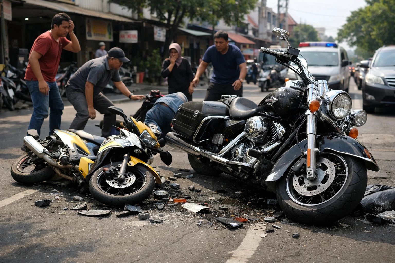 Kronologi Kecelakaan Bos Rokok HS yang Melibatkan Moge dan Jupiter MX