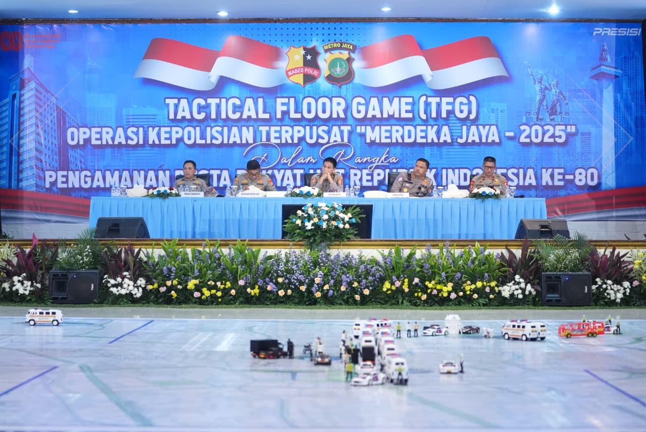 Kegiatan Tactical Floor Game (TFG) Operasi Kepolisian Terpusat Merdeka Jaya 2025.