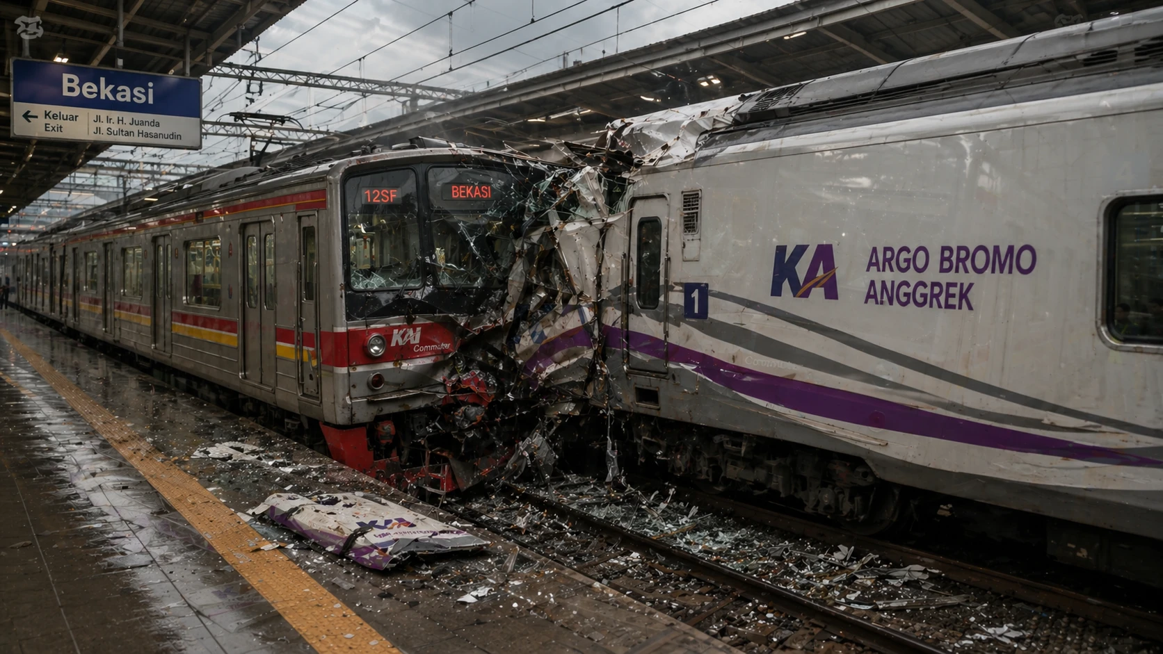KRL Tabrakan dengan Kereta Jarak Jauh di Bekasi Timur, Evakuasi Masih Berlangsung