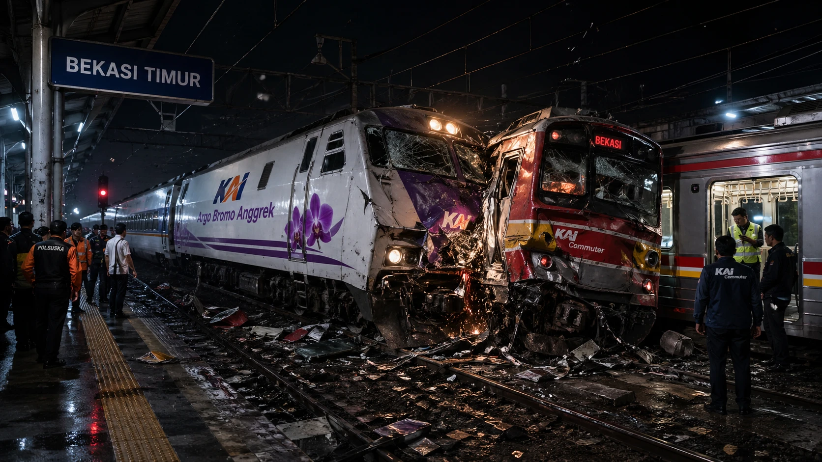 KRL Dihantam KA Argo Bromo Anggrek, Gerbong Khusus Wanita Rusak Parah