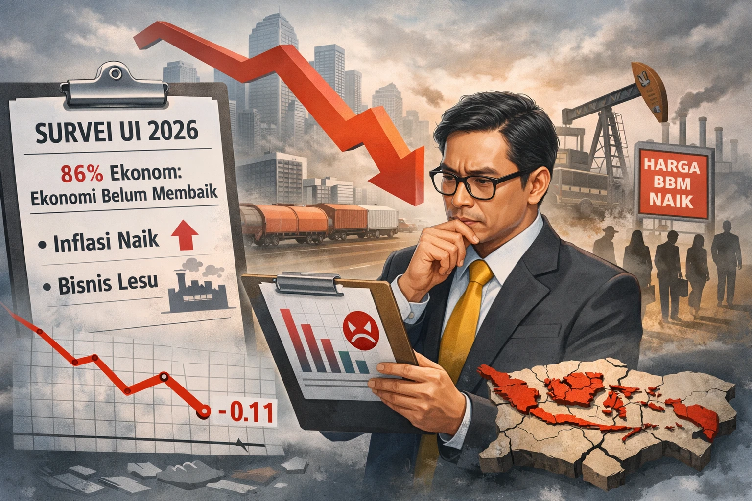 Survei UI 2026: 86% Ahli Nilai Ekonomi Indonesia Belum Membaik