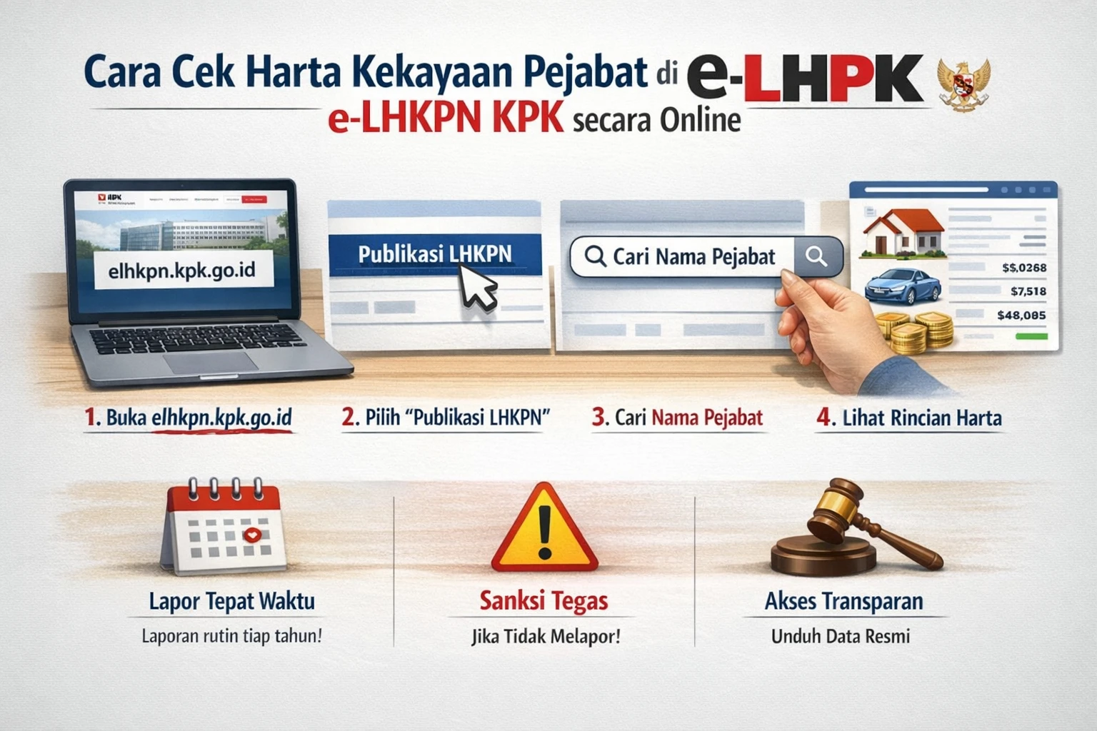 Cara Cek Harta Kekayaan Pejabat di e-LHKPN KPK secara Online