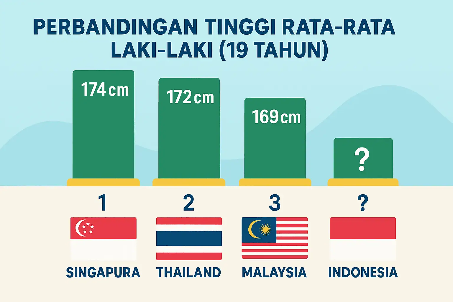 Ini Urutan Negara ASEAN Berdasarkan Tinggi Badan Laki-Laki, Siapa Tertinggi?