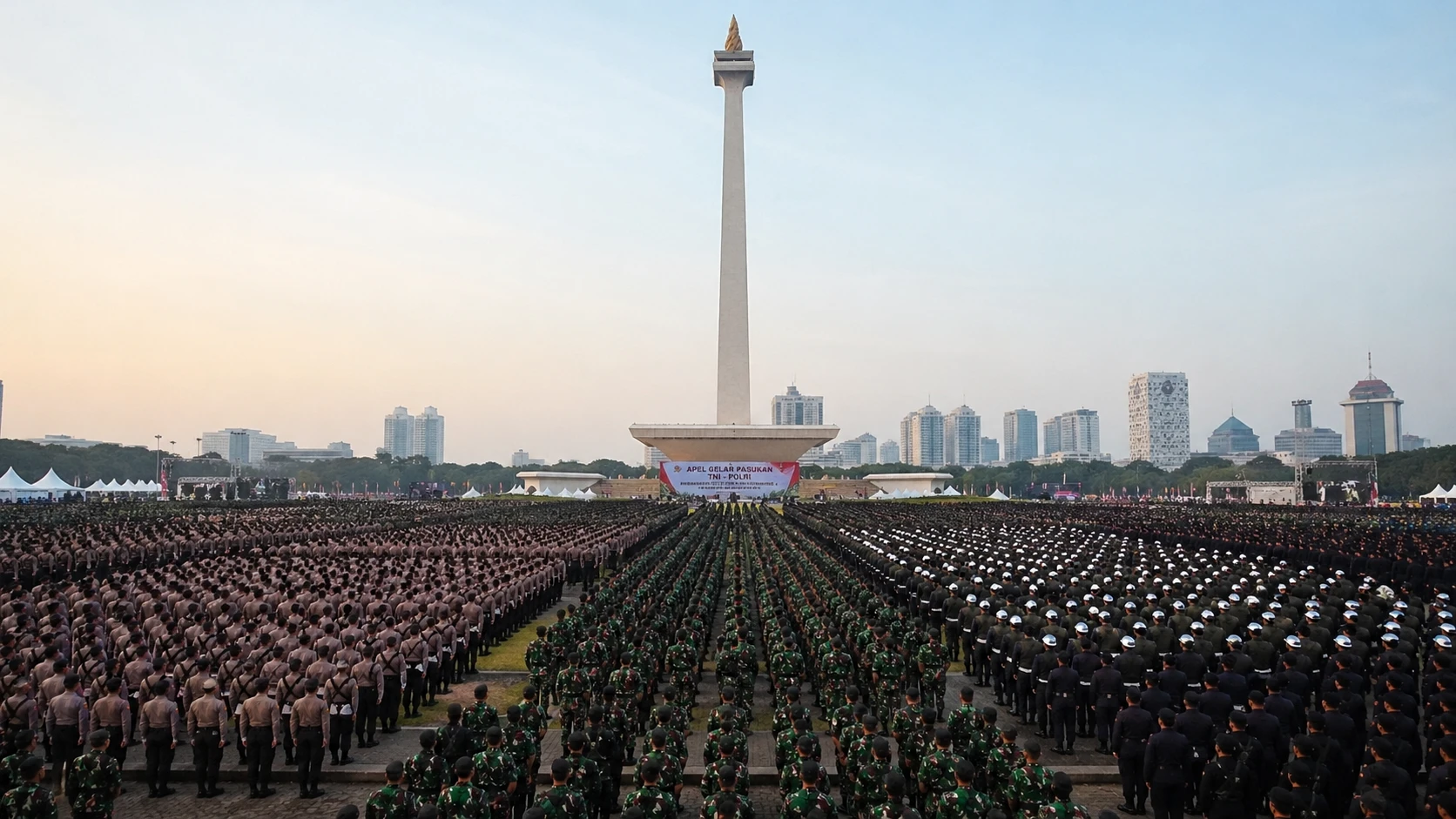 24 Ribu Personel Gabungan Kawal Peringatan Hari Buruh di Monas
