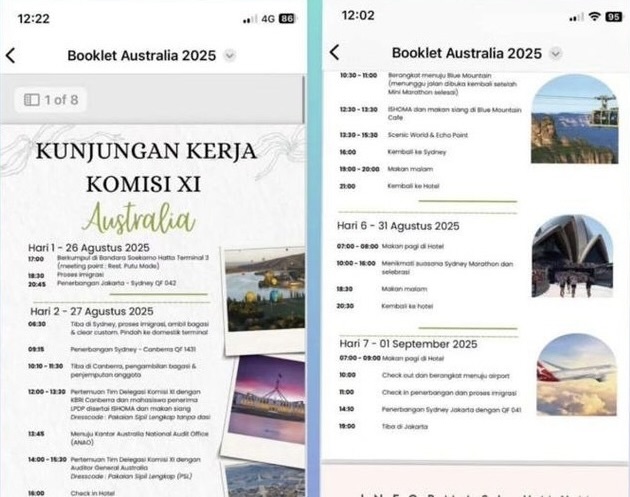 Itenerary Kunker DPR Ri Komisi XI