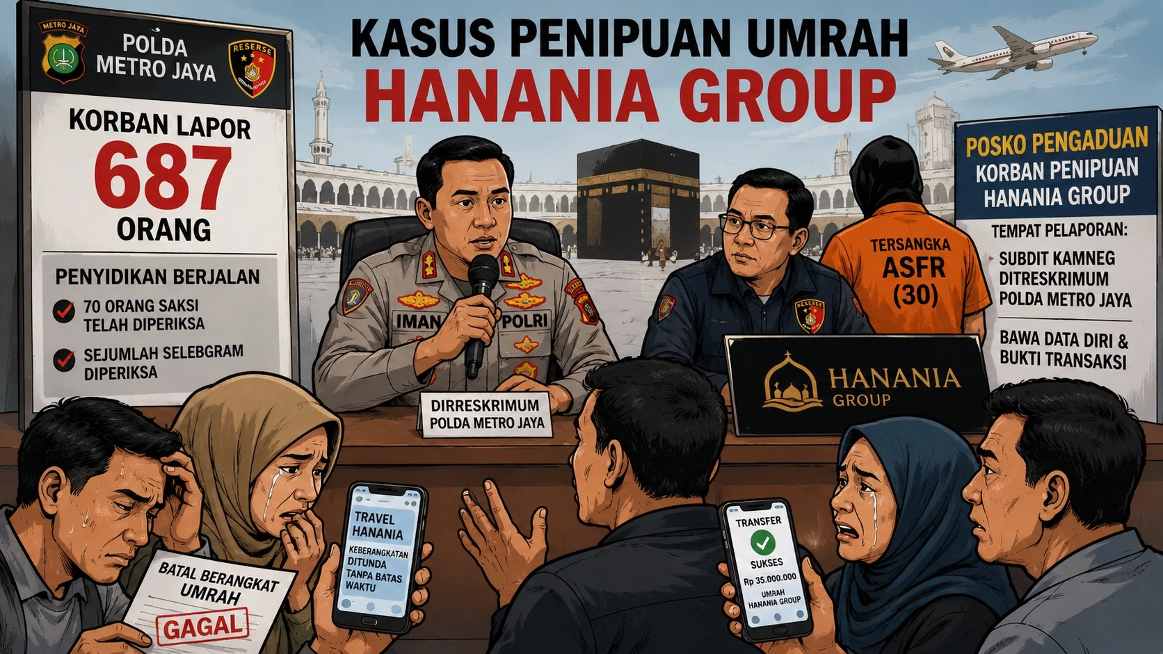 Korban Penipuan Umrah Hanania yang Melapor Capai 687 Orang, Polisi Buka Posko Pengaduan