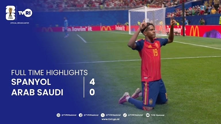 Spanyol Gilas Arab Saudi 4-0, Yamal dan Oyarzabal Bersinar