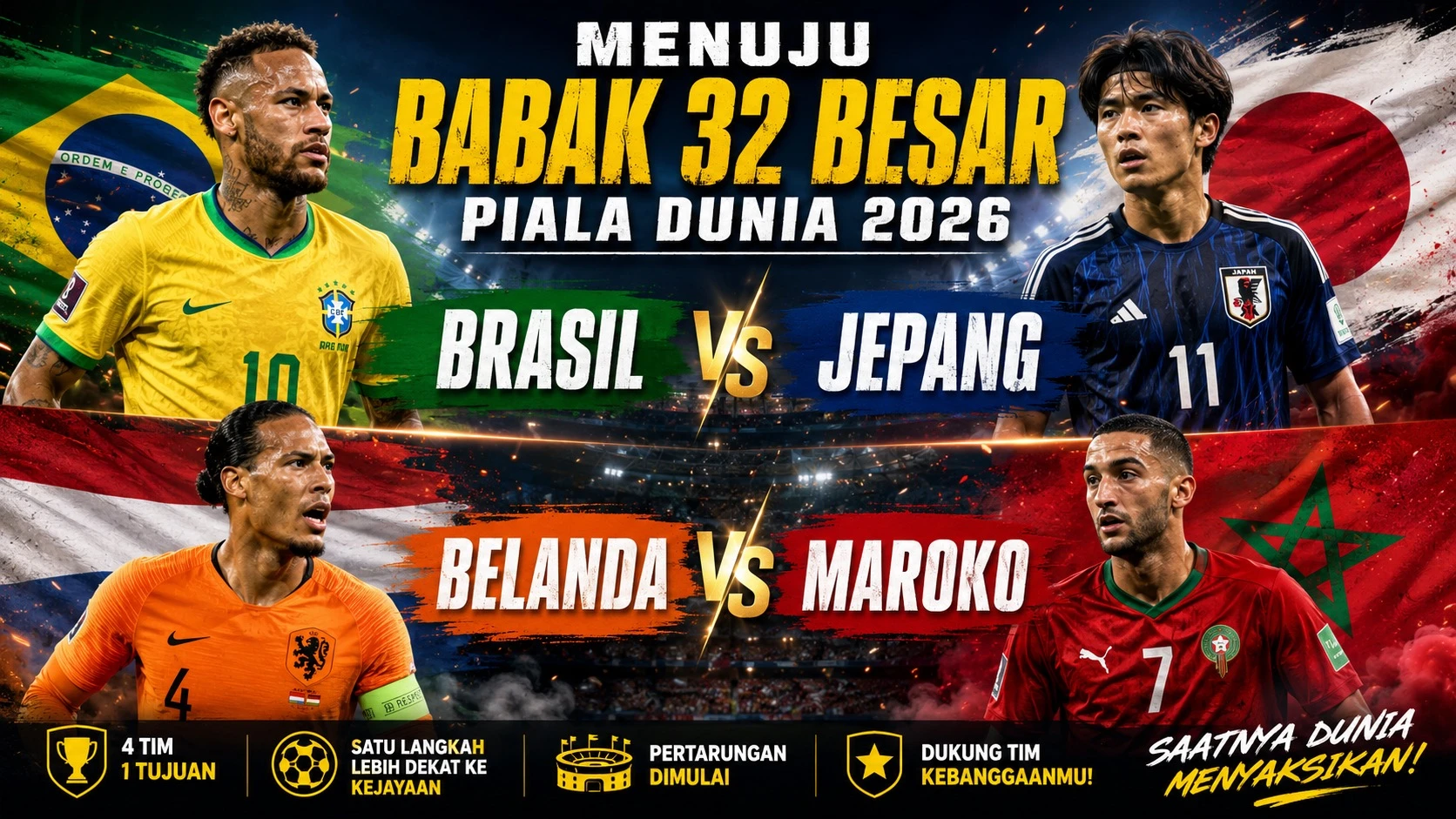 Bigmatch babak 32 besar Piala Dunia 2026