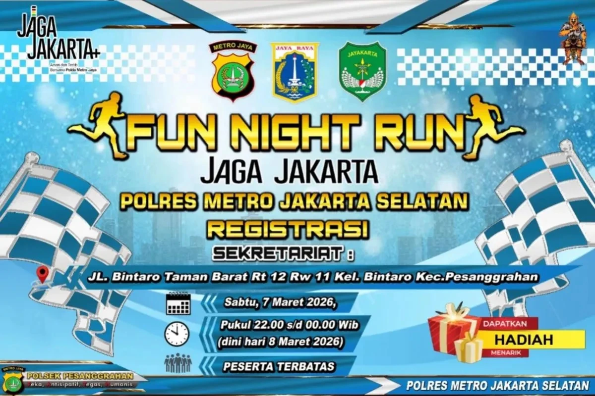 ajang balap lari gratis berhadiah melalui kegiatan "Fun Night Run"
