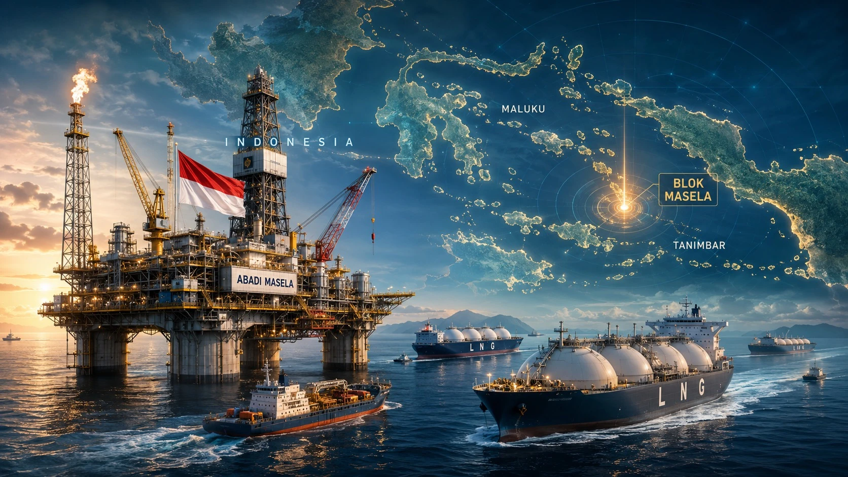 Proyek LNG Abadi Masela Senilai US$20,9 Miliar Diplot Jadi Pusat Energi Timur