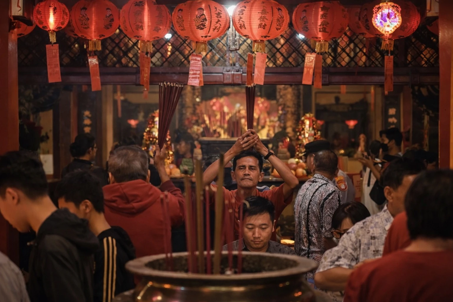 Ibadan dan perayaan Imlekdi Kelenteng Tao Se Bio, Petak Sembilan, Jakarta