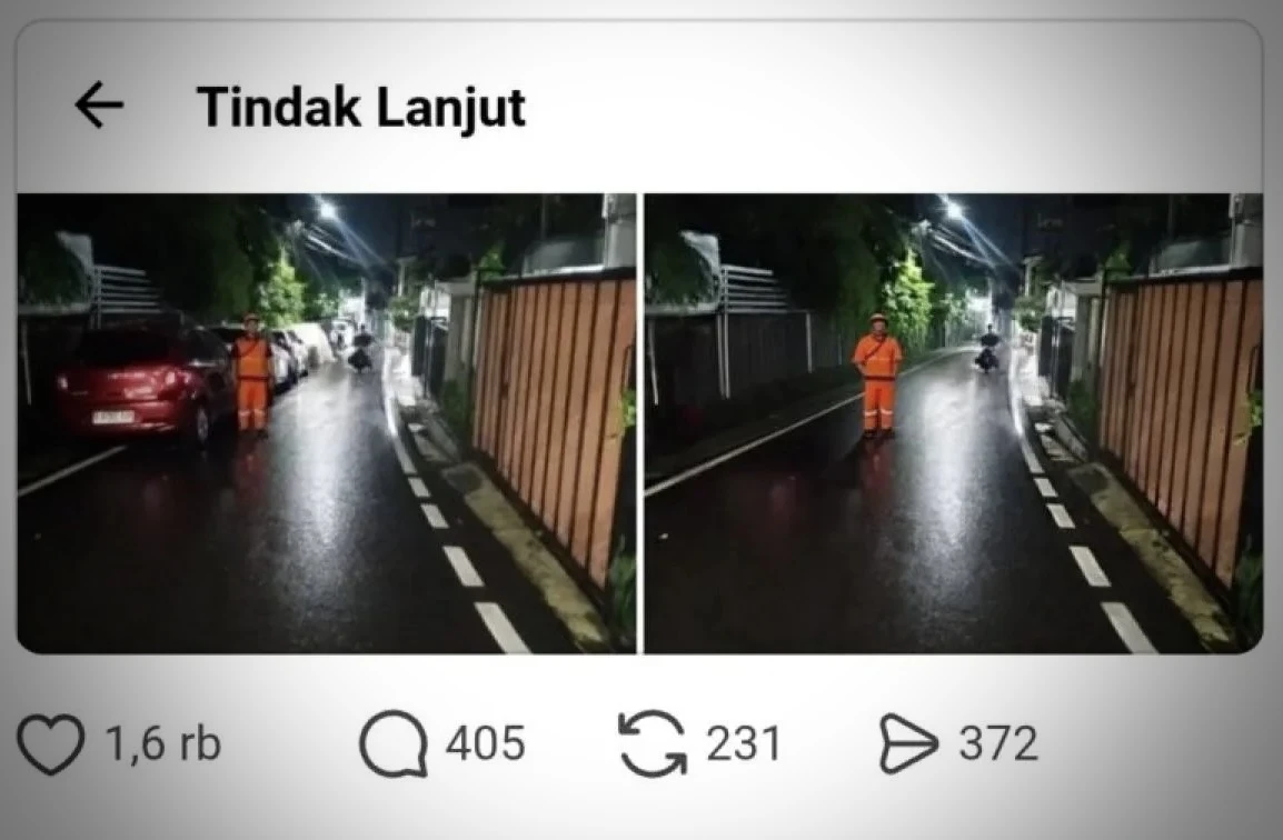 enggunaan kecerdasan buatan (AI) oleh petugas Penanganan Prasarana dan Sarana Umum (PPSU) Pasar Rebo, Jakarta Timur