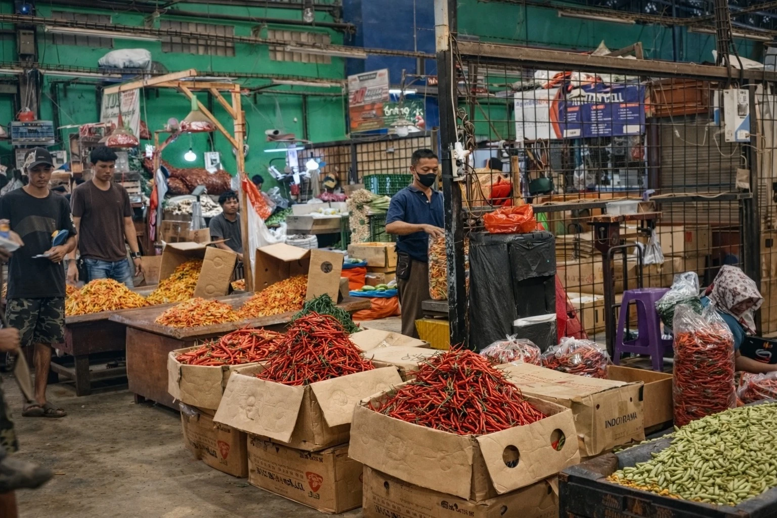 perdagangan cabai di Pasar Induk Kramat Jati