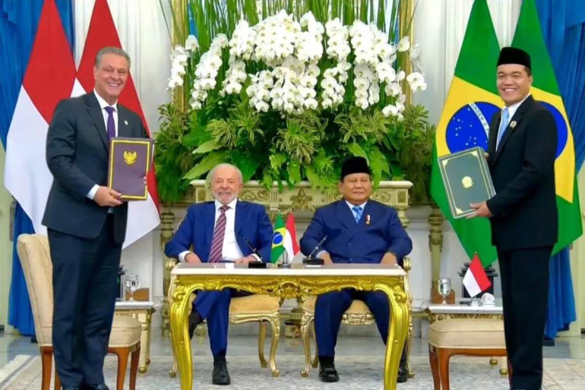 RI-Brasil Tandatangani Kerja Sama Sanitari dan Fitosanitari di Istana Negara