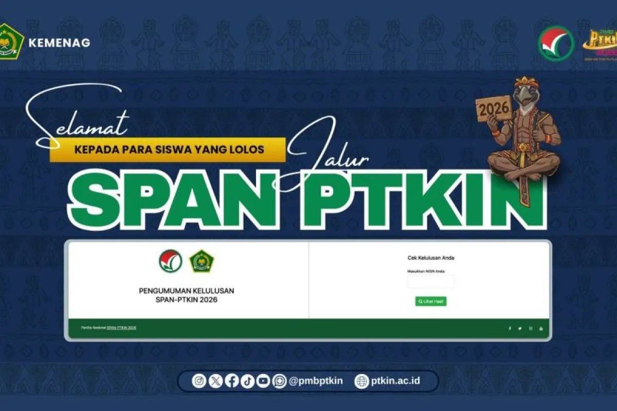 Pengumuman SPAN-PTKIN 2026: Link Resmi dan Cara Cek Hasil Kelulusan