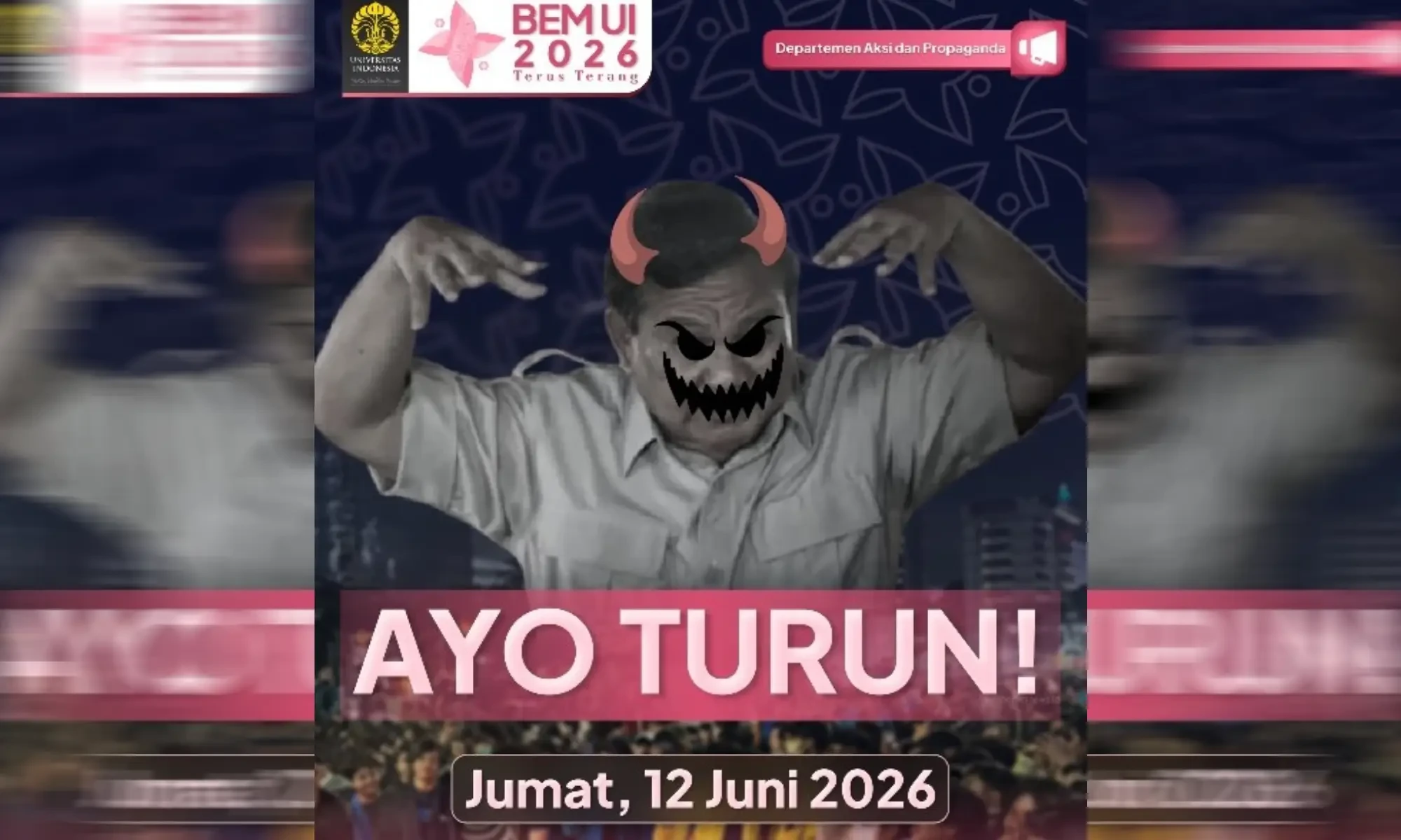 BEM UI Demo di Bundaran HI Jumat, Tuntut Prabowo Setop MBG