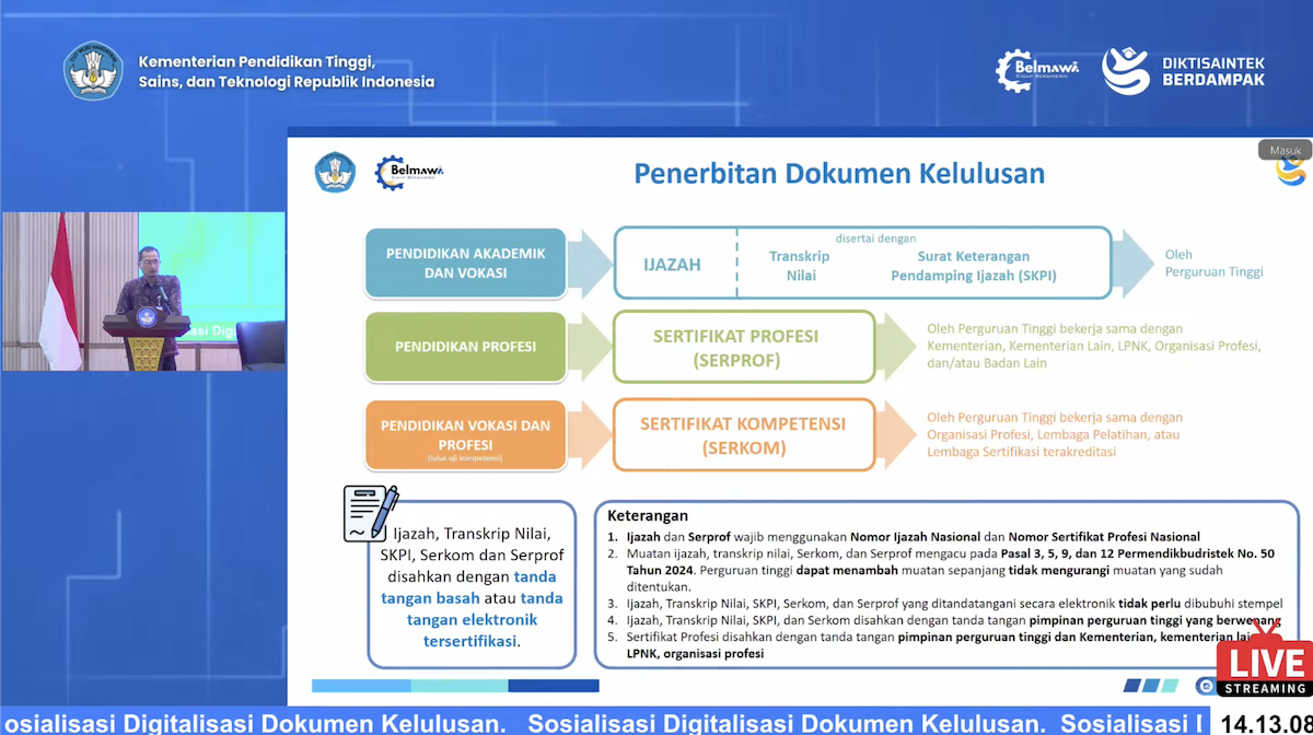 Kemdiktisaintek Luncurkan Situs Verifikasi Ijazah Digital PISN