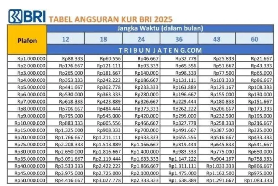 Syarat KUR BRI 2025 dan Cicilannya